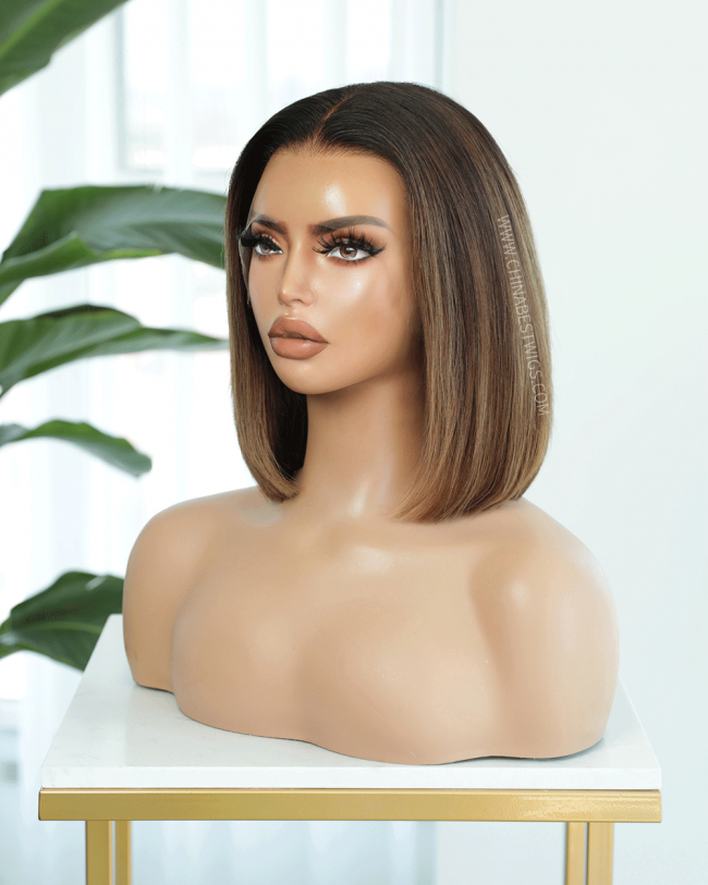 N309 10 Inch Balayage BOB Wigs Brazilian virgin Hair