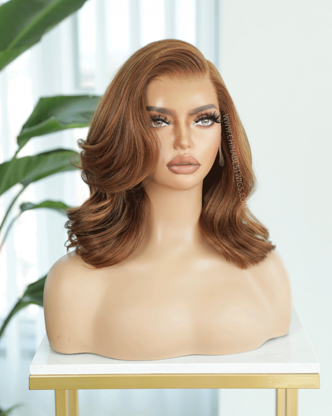 HWS-376 SP83 14 Inch BOB Glueless Lace Front Wigs Human Hair