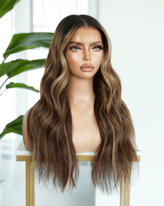 N263 18 Inch Wavy Glueless Lace Front Wigs Brazilian virgin hair