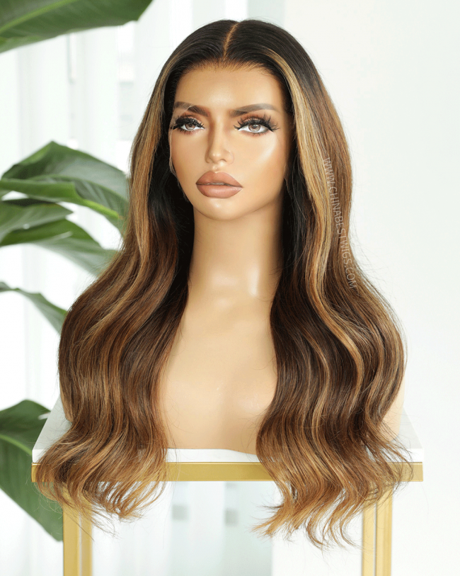 N274 Frame Highlight Brown Color Ready to Wear  Glueless Wigs