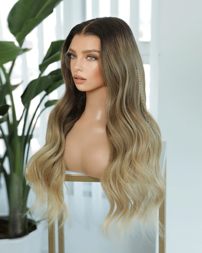 N103 Wavy Glueless Lace Front Wigs Brazilian virgin hair