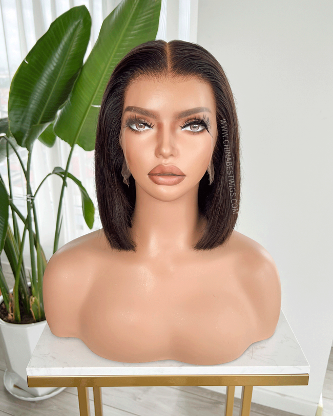 N54 Short Bob Wigs Natural Color Glueless Lace Front