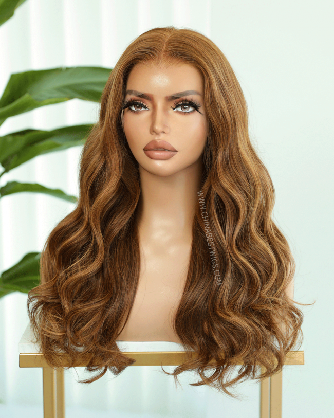 SP83 18 Inch Brunette Color Natural Hairline Wigs