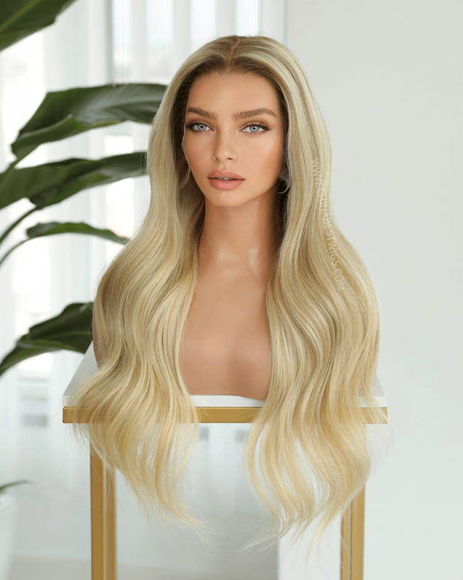 J06 Wavy Glueless Lace Front Wigs Brazilian virgin hair